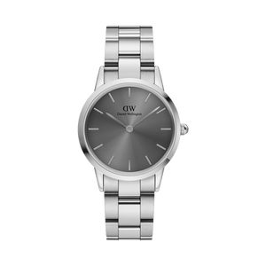 Buy Shop Daniel Wellington Link Grey Dial Silver Steel Strap Watch For Men - DW00100328 USA Online
