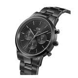 Buy Shop Daniel Wellington Iconic Chronograph Black Dial Black Steel Strap Watch For Men - DW00100642 USA Online