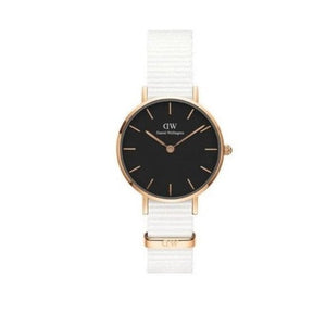 Buy Shop Daniel Wellington Classic Petite Dover Black Dial White NATO Strap Watch For Women - DW001000314 USA Online