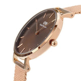 Buy Shop Daniel Wellington Petite Amber Brown Dial Gold Mesh Strap Watch For Women - DW00100476 USA Online