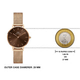 Buy Shop Daniel Wellington Petite Amber Brown Dial Gold Mesh Strap Watch For Women - DW00100476 USA Online