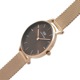 Buy Shop Daniel Wellington Petite Amber Brown Dial Gold Mesh Strap Watch For Women - DW00100476 USA Online