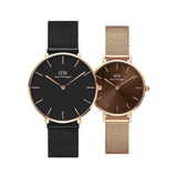 Buy Shop Daniel Wellington Petite Amber Brown Dial Gold Mesh Strap Watch For Women - DW00100476 USA Online