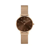 Buy Shop Daniel Wellington Petite Amber Brown Dial Gold Mesh Strap Watch For Women - DW00100476 USA Online