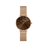 Buy Shop Daniel Wellington Petite Amber Brown Dial Gold Mesh Strap Watch For Women - DW00100476 USA Online