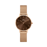Buy Shop Daniel Wellington Petite Amber Brown Dial Gold Mesh Strap Watch For Women - DW00100476 USA Online
