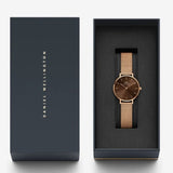 Buy Shop Daniel Wellington Petite Amber Brown Dial Rose Gold Mesh Strap Watch for Women - DW00100478 USA Online