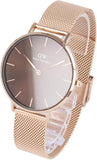 Buy Shop Daniel Wellington Petite Amber Brown Dial Rose Gold Mesh Strap Watch for Women - DW00100478 USA Online