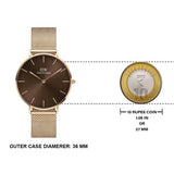 Buy Shop Daniel Wellington Petite Amber Brown Dial Rose Gold Mesh Strap Watch for Women - DW00100478 USA Online