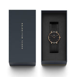 Buy Shop Daniel Wellington Petite Ashfield Black Dial Black Mesh Bracelet Watch Watch For Women - DW00100201 USA Online