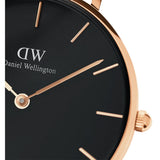 Buy Shop Daniel Wellington Petite Ashfield Black Dial Black Mesh Bracelet Watch Watch For Women - DW00100201 USA Online