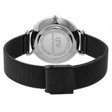 Buy Shop Daniel Wellington Petite Ashfield Black Dial Black Mesh Strap Watch For Women - DW00100202 USA Online