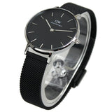 Buy Shop Daniel Wellington Petite Ashfield Black Dial Black Mesh Strap Watch For Women - DW00100202 USA Online