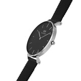 Buy Shop Daniel Wellington Petite Ashfield Black Dial Black Mesh Strap Watch For Women - DW00100202 USA Online