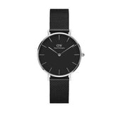 Buy Shop Daniel Wellington Petite Ashfield Black Dial Black Mesh Strap Watch For Women - DW00100202 USA Online