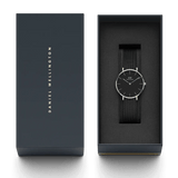 Daniel Wellington Petite Ashfield Black Dial Black Mesh Strap Watch For Women - DW00100202