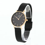 Buy Shop Daniel Wellington Petite Ashfield Black Dial Black Mesh Strap Watch For Women - DW00100245 USA Online