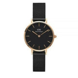 Buy Shop Daniel Wellington Petite Ashfield Black Dial Black Mesh Strap Watch For Women - DW00100245 USA Online