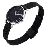 Buy Shop Daniel Wellington Petite Ashfield Black Dial Black Mesh Strap Watch For Women - DW00100246 USA Online