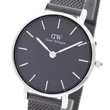 Buy Shop Daniel Wellington Petite Ashfield Black Dial Black Mesh Strap Watch For Women - DW00100246 USA Online