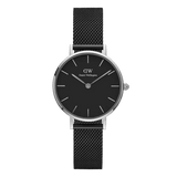 Buy Shop Daniel Wellington Petite Ashfield Black Dial Black Mesh Strap Watch For Women - DW00100246 USA Online