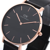 Buy Shop Daniel Wellington Petite Ashfield Black Dial Black Mesh Strap Watch for Women - DW00100307 USA Online