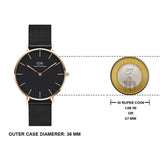 Buy Shop Daniel Wellington Petite Ashfield Black Dial Black Mesh Strap Watch for Women - DW00100307 USA Online