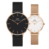 Buy Shop Daniel Wellington Petite Ashfield Black Dial Black Mesh Strap Watch for Women - DW00100307 USA Online