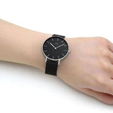 Buy Shop Daniel Wellington Petite Ashfield Black Dial Black Mesh Strap Watch For Women - DW00100308 USA Online