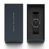 Buy Shop Daniel Wellington Petite Ashfield Black Dial Black Mesh Strap Watch For Women - DW00100308 USA Online