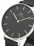 Buy Shop Daniel Wellington Petite Ashfield Black Dial Black Mesh Strap Watch For Women - DW00100308 USA Online