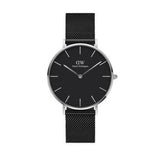 Buy Shop Daniel Wellington Petite Ashfield Black Dial Black Mesh Strap Watch For Women - DW00100308 USA Online