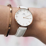 Buy Shop Daniel Wellington Petite Bondi White Dial White Leather Strap Watch for Women - DW00100189 USA Online
