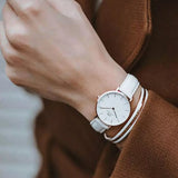 Buy Shop Daniel Wellington Petite Bondi White Dial White Leather Strap Watch for Women - DW00100189 USA Online