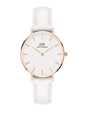 Buy Shop Daniel Wellington Petite Bondi White Dial White Leather Strap Watch for Women - DW00100189 USA Online