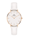 Buy Shop Daniel Wellington Petite Bondi White Dial White Leather Strap Watch for Women - DW00100189 USA Online