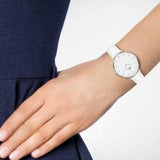Buy Shop Daniel Wellington Petite Bondi White Dial White Leather Strap Watch For Women - DW00100190 USA Online