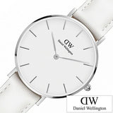 Buy Shop Daniel Wellington Petite Bondi White Dial White Leather Strap Watch For Women - DW00100190 USA Online