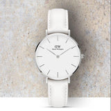 Buy Shop Daniel Wellington Petite Bondi White Dial White Leather Strap Watch For Women - DW00100190 USA Online