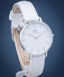 Buy Shop Daniel Wellington Petite Bondi White Dial White Leather Strap Watch For Women - DW00100190 USA Online