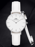 Buy Shop Daniel Wellington Petite Bondi White Dial White Leather Strap Watch For Women - DW00100190 USA Online