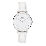 Buy Shop Daniel Wellington Petite Bondi White Dial White Leather Strap Watch For Women - DW00100190 USA Online