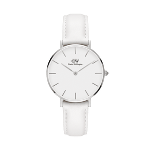 Buy Shop Daniel Wellington Petite Bondi White Dial White Leather Strap Watch For Women - DW00100190 USA Online
