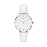 Buy Shop Daniel Wellington Petite Bondi White Dial White Leather Strap Watch For Women - DW00100190 USA Online