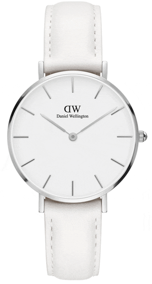 Buy Shop Daniel Wellington Petite Bondi White Dial White Leather Strap Watch For Women - DW00100190 USA Online