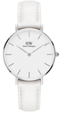 Buy Shop Daniel Wellington Petite Bondi White Dial White Leather Strap Watch For Women - DW00100190 USA Online