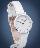 Buy Shop Daniel Wellington Petite Bondi White Dial White Leather Strap Watch For Women - DW00100250 USA Online
