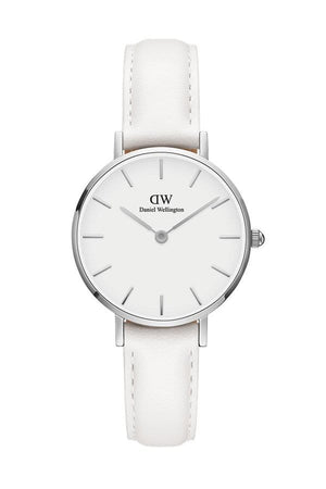 Buy Shop Daniel Wellington Petite Bondi White Dial White Leather Strap Watch For Women - DW00100250 USA Online