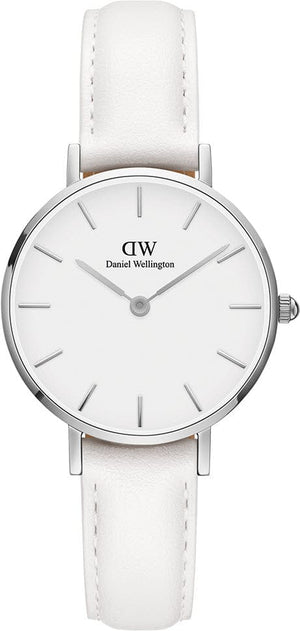 Buy Shop Daniel Wellington Petite Bondi White Dial White Leather Strap Watch For Women - DW00100250 USA Online