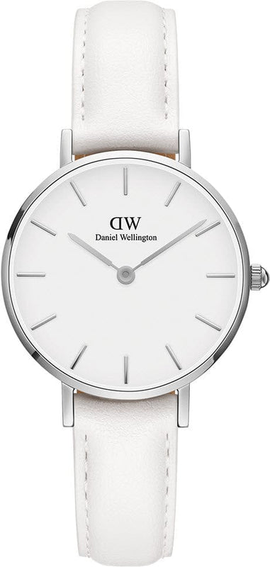 Buy Shop Daniel Wellington Petite Bondi White Dial White Leather Strap Watch For Women - DW00100250 USA Online